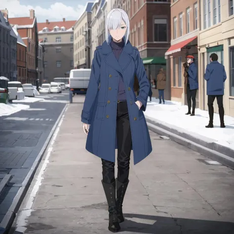 <lora:FionaFrost001:0.7>,<lora:add_detail:0.5>,<lora:boldline:-0.5>,<lora:noline:0.3>,
FionaFrost,1woman,
blue coat,
black pants,
boots,