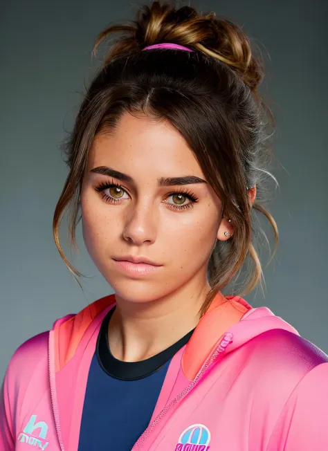 portrait of skswoman, sorry , wearing activewear , with light brown Half-up, half-down hairstyle , background camp epic (photo, studio lighting, hard light, sony a7, 50 mm, matte skin, pores, colors, hyperdetailed, hyperrealistic), <lyco:Blanca Suarez:1.1>