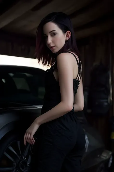 DEN_gothlet_steamgirl,
working in a garage on a mustang car engine covered in oil and dirt wearing a dirty jumpsuit, mechanic, working on a car, engine,
bokeh, f1.4, 40mm, photorealistic, raw, 8k, textured skin, skin pores, intricate details <lora:epi_noiseoffset2:1>, epiCRealism <lora:ClothingAdjuster3:-1.0>