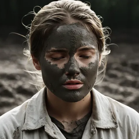 cinematic film still of <lora:High-key lighting Style:1>
bright light, bright, a woman with mud on her face and a white shirt High-key lighting Style,solo,1boy,closed mouth,monochrome,closed eyes,greyscale,male focus,portrait,realistic, shallow depth of field, vignette, highly detailed, high budget, bokeh, cinemascope, moody, epic, gorgeous, film grain, grainy