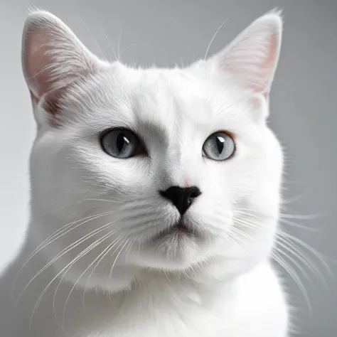 cinematic film still of  <lora:High-key lighting Style:1>
bright light, bright, a white cat with a black nose and a white background High-key lighting Style,solo,looking at viewer,simple background,white background,closed mouth,monochrome,greyscale,no humans,animal,cat,realistic,animal focus,whiskers, shallow depth of field, vignette, highly detailed, high budget, bokeh, cinemascope, moody, epic, gorgeous, film grain, grainy