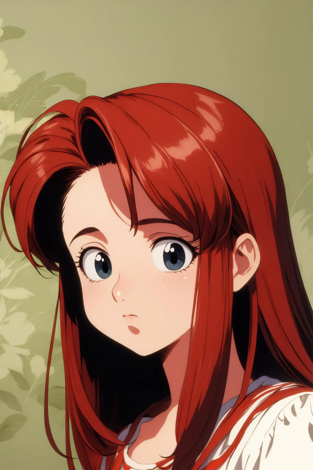 masterpiece, high quality, official wallpaper, high quality, 1girl, solo, 1990s \(style\), <lora:PuffyCheeks:0.5> puffupcheeks, crossedeyes