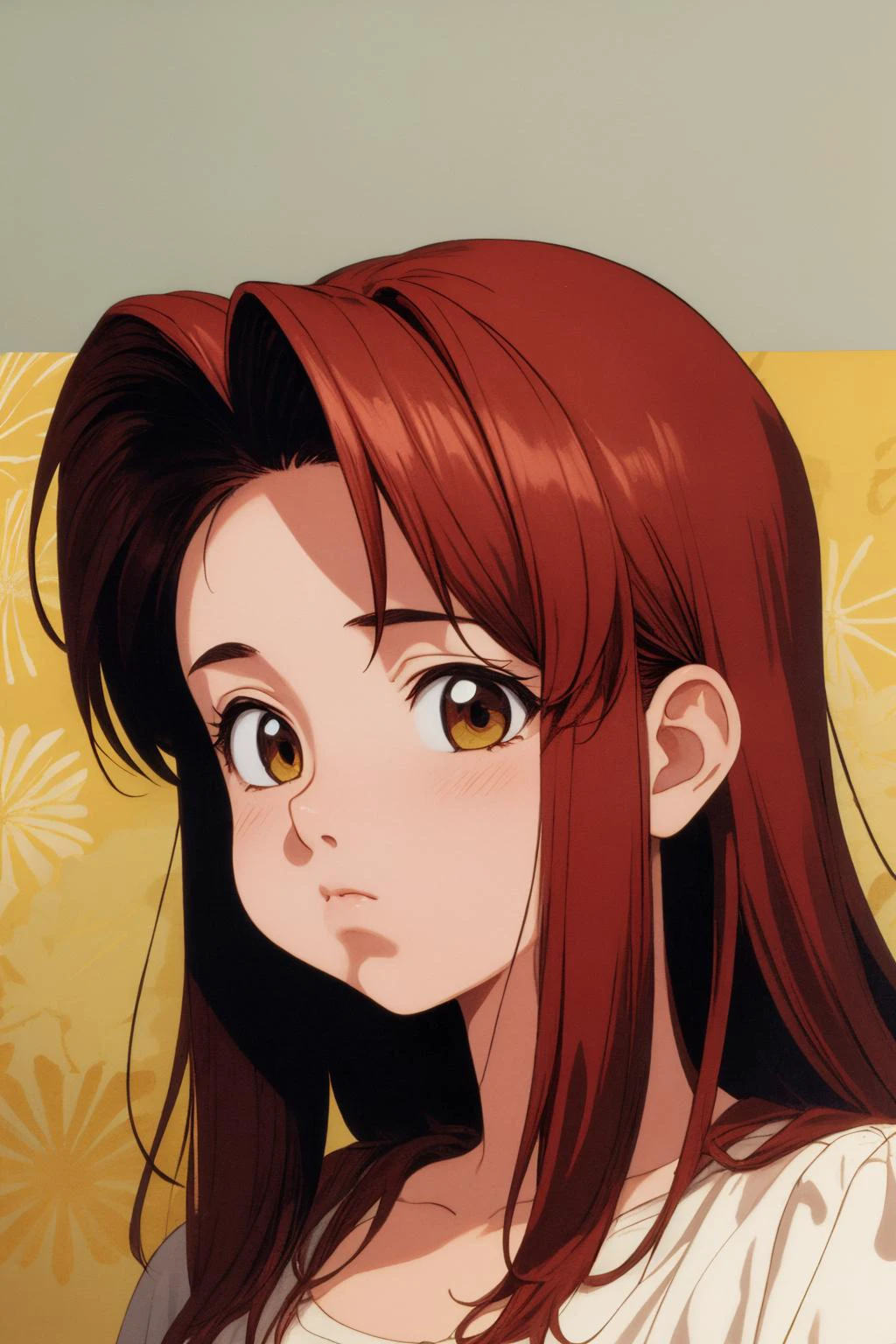 masterpiece, high quality, official wallpaper, high quality, 1girl, solo, 1990s \(style\), <lora:PuffyCheeks:0.7> ((puffupcheeks)),