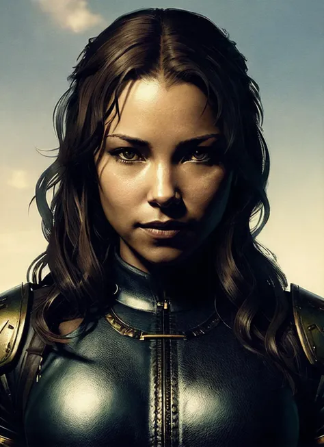 illustration of sks woman as thief in leather armor, smirk, beautiful detailed eyes, cinematic, drawn by Greg Rutkowski, Yoji Shinkawa:0.6, vibrant colors, <lora:locon_jessicaparker_v1_from_v1_64_32:1.3>