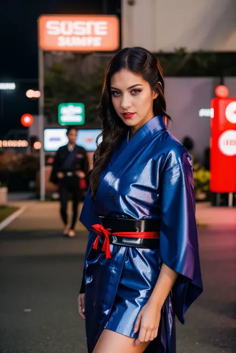 Instagram picture of a beautiful woman, wearing a kimono, jammed auto show, <lora:epiNoiseoffset_v2:1>, lipstick, epic character composition,by ilya kuvshinov, alessio albi, nina masic,sharp focus, subsurface scattering, f2, 35mm, film grain ,sexy latina <lora:CarolinaAbril:1>