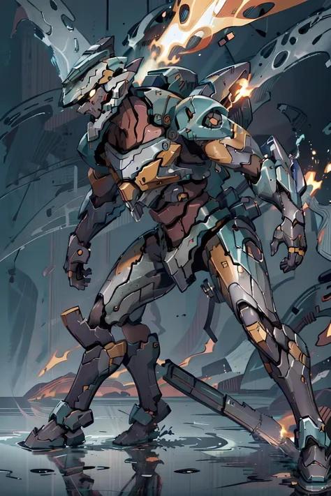 running at viewer, two legs, full body shot, <lora:add_detail:0.1>, detailed, extremely detailed, intricately detailed, evagod, evangelion mecha, science fiction, looking at viewer, official art, Best quality,  <lora:mecha_offset:0.25>, uniform colors, flames, dust, explosion, violent, one head, warning stripes, chunky, wide, blocky, Zaku, thrusters, rockets, high velocity,  <lyco:metalgear-ray_v10:0.95>, metalgear-ray, <lora:EVAIII:0.45>, inhuman,  <lora:[prosthetic quadruped,Quadruped machinery,mechanical tail,mechanical parts, robot joints,hydraulic system,headgear,four feet]:1>, prosthetic, quadraped machinery,   <lora:Helltaker:0.2>