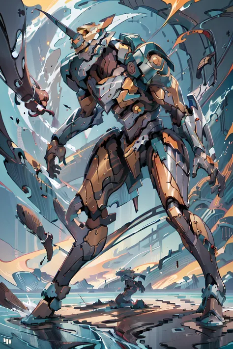 running at viewer, two legs, full body shot, <lora:add_detail:0.1>, detailed, extremely detailed, intricately detailed, evagod, evangelion mecha, science fiction, looking at viewer, official art, Best quality,  <lora:mecha_offset:0.25>, uniform colors, flames, dust, explosion, violent, one head, warning stripes, chunky, wide, blocky, Zaku, thrusters, rockets, high velocity,  <lyco:metalgear-ray_v10:0.95>, metalgear-ray, <lora:EVAIII:0.45>, inhuman,  <lora:[prosthetic quadruped,Quadruped machinery,mechanical tail,mechanical parts, robot joints,hydraulic system,headgear,four feet]:1>, prosthetic, quadraped machinery, mechanical joints, large joints,  <lora:lihui4JXK-b2-bf16-128-128-1-re1-ep3-768-DA-5015fix:0.7>, mechanical horn,