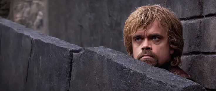 cinematic film still of  <lora:Game of Thrones style:1>
 <lora:Film Grain style:0.5> Film Grain style
 <lora:Chiaroscuro Lighting Style:0.6> Chiaroscuro Lighting style
In medieval times Peter Dinklage Tyrion Lannister a dwarf man in a medieval costume peeking over a wall,solo,blonde hair,1boy,male focus,realistic,photo background , cinematic, film, movie still, movie style, film style, fantasy drama, epic drama, dramatic light, dramatic shadow, fictional, Age of Wonders, Age of Empires, warriors,  Medieval style, middle ages, dungeons and dragons style, contrast, color, different people, different, unique, kingdoms and castles style, violent, aggressive, detailed, perfection, detailed face, detailed body, detailed hands, detailed eyes, sharp, Game of Thrones style, shallow depth of field, vignette, highly detailed, high budget, bokeh, cinemascope, moody, epic, gorgeous, film grain, grainy