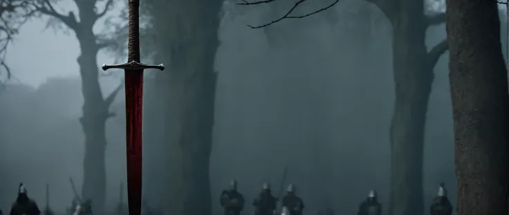 cinematic film still of <lora:Game of Thrones style:1>
<lora:Film Grain style:0.5>
<lora:Chiaroscuro Lighting Style:0.5>
In medieval times war a sword with blood dripping from it hanging from a tree,food,blurry,no humans,blood,depth of field,blurry background,chocolate,realistic,food focus,still life , cinematic, film, movie still, movie style, film style, fantasy drama, epic drama, dramatic light, dramatic shadow, fictional, Age of Wonders, Age of Empires, warriors, Medieval style, middle ages, dungeons and dragons style, contrast, color, different people, different, unique, kingdoms and castles style, violent, aggressive, detailed, perfection, detailed face, detailed body, detailed hands, detailed eyes, sharp, Game of Thrones style, shallow depth of field, vignette, highly detailed, high budget, bokeh, cinemascope, moody, epic, gorgeous, film grain, grainy
