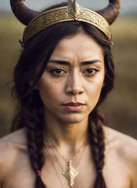 A stunning intricate full color portrait of (sks woman:1) as (viking warrior), (barbarian),  epic character composition, by ilya kuvshinov, alessio albi, nina masic, sharp focus, natural lighting, subsurface scattering, f2, 35mm, film grain, <lora:locon_aimeegarcia_v1_from_v1_64_32:1.25>