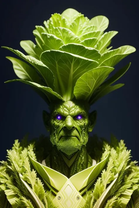 best quality, 500px, cgsociety, 8k, raw photo of (beautiful:1.2) Sci-Fi cabbage king,