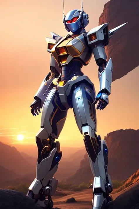 nousr robot masterpiece, best quality, 8k, ultrarealistic fantasy illustration of beautiful (big feminine slim mecha:1.2), (stars), highly detailed hard surface modeling texture, reflection of light, reflective lighting, sharp focus
