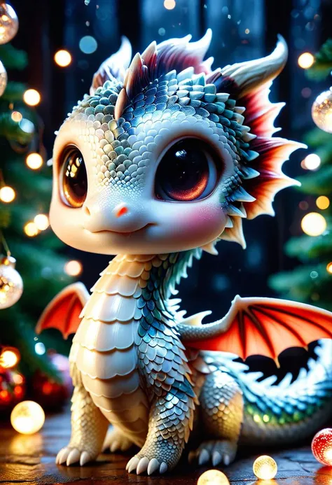 Moonlight, epic photograph, still, studio lighting, Fish-eye Lens, sharp and in focus Ancient Ivory skin Beautiful Dragon, wearing Bewitching Holy Transparent Scales, wallpaper, Paint splotches, Cute Mode,Brat Mode,Fairy Tale,Raw,Celebration, Christmas lights ,warm tones,Christmas lights,Raw,Natural realistic lighting, skin pours,Sharp,Roaring Fangs,Red Mode, <lora:ral-smoldragons:0.8>, Holy, Moody lighting,odak Tri-X 400, F/5, 50mm, Cream hue, cinematic lighting, Kodak Portra 160,