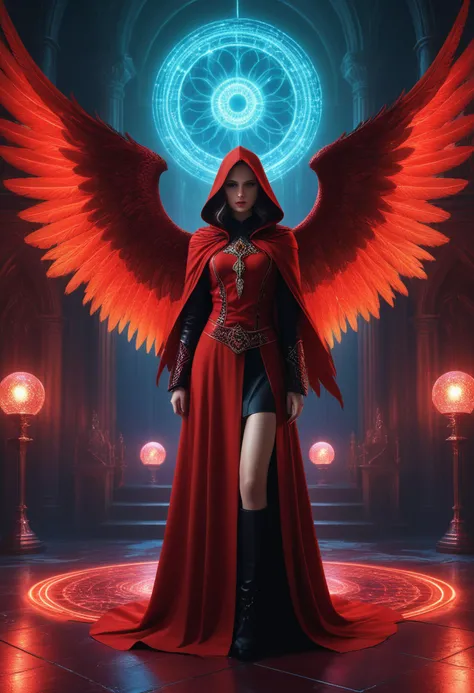 Disco-themed Photo,A dark angel of the Elden Ring lost chapel in a blood-red cloak,AngelicStyle,ais-darkpartz,stands before a great ancient elden eldritch,maintaining the integrity of the time loop itself,<lora:xl_more_art-full_v1:0.3>,<lora:sdxl_lora_beksinski-000018:0.5>,Demon_Calavera,sky a hellish style-nebmagic,<lora:ral-pxlprtcl:0.8>,ral-pxlprtcl,<lora:SDXLAngelic:0.8>,<lora:Space_sdxl:0.8>, . Vibrant, groovy, retro 70s style, shiny disco balls, neon lights, dance floor, highly detailed