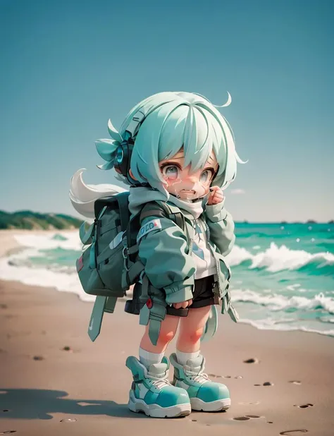<lora:figure:0.8>,figure,1girl, near the beach, crying