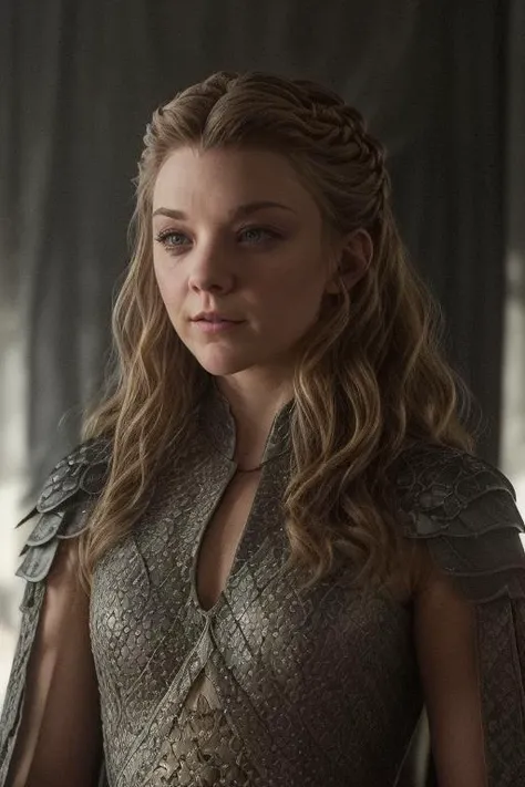 (portrait photo) of (ntdr woman:1.0), wearing dragon scale armor <lora:NataliaDormerDogu2:1>