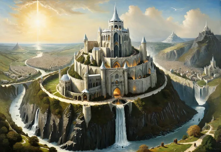 masterpiece, top quality, best quality, official art, oil painting, minas tirith, panorama <lora:xl_more_art-full_v1:0.7>  <lora:sdxl/nicola_samori_dark_art_style>