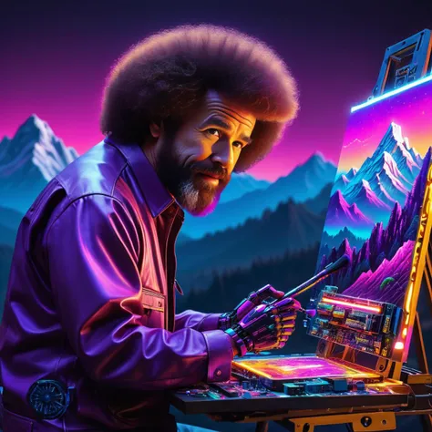 neonpunk style A man's Robotic enhanced hands holding digital paint brushes, cyberpunk <lora:wowifierV3:1> . cyberpunk, vaporwave, neon, vibes, vibrant, stunningly beautiful, crisp, detailed, sleek, ultramodern, magenta highlights, dark purple shadows, high contrast, cinematic, ultra detailed, intricate, professional