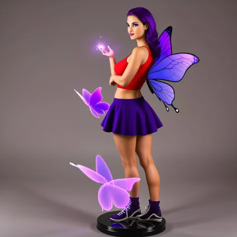 magic purple butterfly, darl background, ultra realistic, 3d render