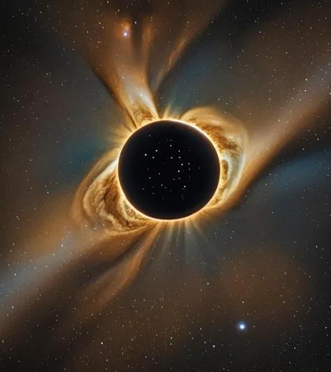 <lora:3cl1p53_02PN-000010:0.8>,(3cl1p53 style),a photograph of the (ufo:1.5) orbiting a (3cl1p53 eclipse:1.2),surrounded by bright solar corona,(milky way in the background),in space