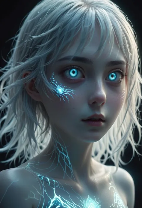 full body, hyperrealistic horror shot of a (ghostly ectoplasm:1.5), creepy, foggy, evening, light bloom, neon white hair, translucent, ectoplasm, masterpiece, best quality, dreamy, magnificent, ethereal, volumetric lighting, light room, ((cinematic)), raytracing, subsurface scattering, magnificent, celestial, ethereal, epic, magical, dreamy, chiaroscuro, subsurface scattering, filmic, macro, shallow depth of field, beautiful eyes, extremely detailed pupil. blue palette.