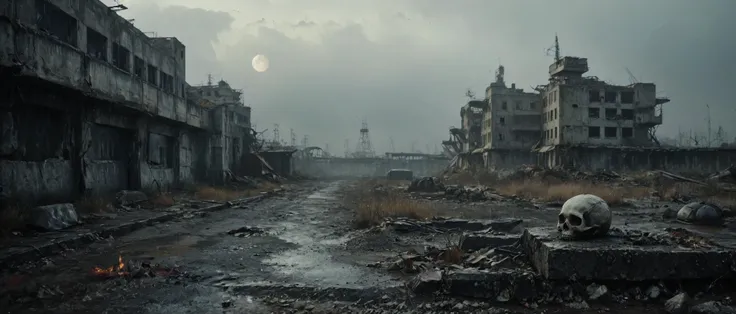 dystopian style cinematic film still cinematic photo expressions of dystopia. By Henry Cavill, Chibi style.<lora:xl_more_art-full_v1:0.5> bleak, detailed, textural, artistic . shallow depth of field, vignette, highly detailed, high budget, bokeh, cinemascope, moody, epic, gorgeous, film grain, grainy, <lora:bldr:0.4> bldr, building, , windows, rain, rooftop, flying, <lora:Chenorbyl_v1:0.41> chern4byl, USSR CCCP Soviet propaganda <lora:CCCP_XL_V1:0.41>, <lora:MJ52:0.61>, landscape depicting a post-apocalyptic world where nature or otherworldly beings have overpowered the remnants of civilization. Showcase desolate urban ruins or wastelands that narrate the fall of mighty empires. <lora:Apocalyptic:0.51> <lora:scifi-horror:0.51>, dead bodies, desolation, skulls <lora:Desolation:0.41> . 35mm photograph, film, bokeh, professional, 4k, highly detailed . shallow depth of field, vignette, highly detailed, high budget Hollywood , bokeh, cinemascope, moody, epic, gorgeous, film grain, grainy . bleak, post-apocalyptic, somber, dramatic, highly detailed