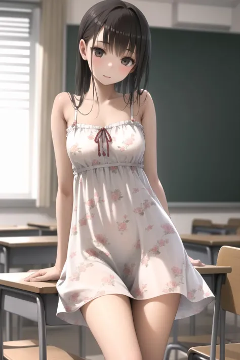 <lora:egami_v0.1:1.0>
1girl, classroom, sundress, floral print,, masterpiece, best quality, highly detailed