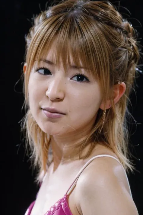 RAW portrait photo, petite YaguchiMari:1   <lora:Mari_Lora_02:0.5> , (blonde hair), pink lips, <lora:Mild detail adjusterV10_4:1>, on stage,  in  <lora:crowds:1>