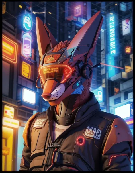 (masterpiece, best quality), photography, insane detail, (3d render), (3d), photorealism, blurry background, [futuristic city streets], night
BREAK
male anthro fox [cyborg], [cyberhelmet], (visor:1.25), (fluffy:1.2), detalied fur, red fur, (fox ears), (fox nose:1.3), (red glowing lights:1.2), mechanical parts, jacket
BREAK
(upper body), (headshot portrait), (facing viewer), (looking at viewer:1.1), <lora:cyberhelmetv0.7:0.7>
