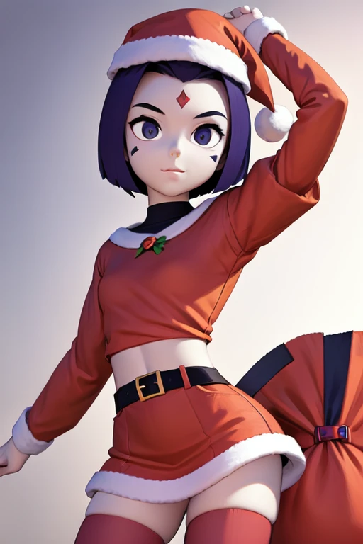 TFM_Raven, forehead mark, santa costume, santa hat, santa bag