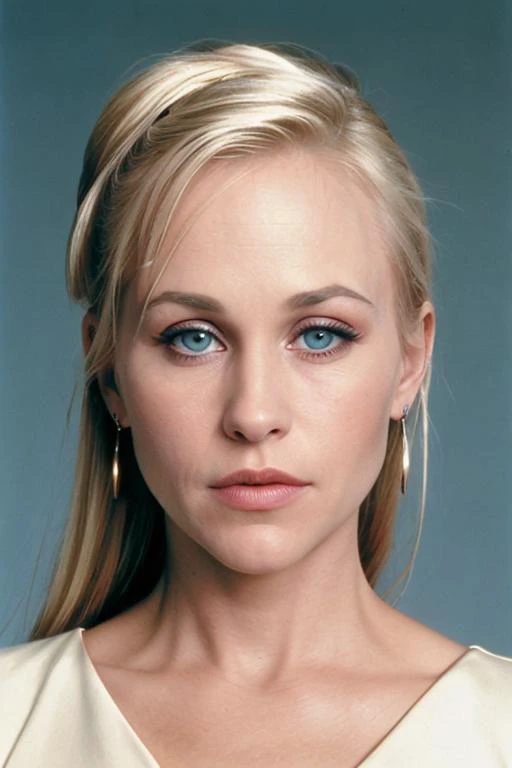 Masterpiece, best quality, promo photo of a p4t4rq wearing a 1980s villain outfit with glamour makeup and pouting <set restore_faces>1</set>, (closeup:1.4)