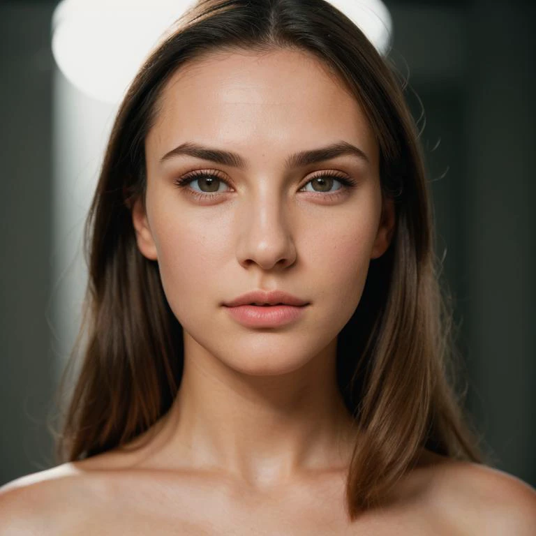 RAW photo of a girl, portrait of a beautiful girl, straight-on, (face: Circular Face, Close-Set Eyes, [eye color hazel], Nose with an Angular Shape, full lips, high cheekbones, weak receding chin), [Gibraltarian + random hairstyle + random hair color + random Eyebrow style], extremely detailed face eyes lips, highly realistic, masterpiece, absurdres, intricate, highly detailed, high quality photography, 3 point lighting, flash with softbox, 16k, Leica M6, Ektachrome 64, smooth, sharp focus, high resolution, award winning photo, 50mm, f2.8, depth of field