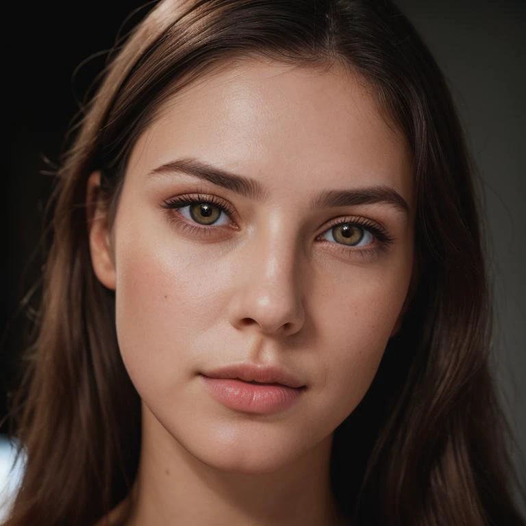 RAW photo of a girl, portrait of a beautiful girl, from below, (face: Circular Face, Protruding Eyes, [eye color violet], Nose with an Amorphous Shape, soft lip contours, lower cheekbones, soft chin), [Madeiran + random hairstyle + random hair color + random Eyebrow style], extremely detailed face eyes lips, highly realistic, masterpiece, absurdres, intricate, highly detailed, high quality photography, 3 point lighting, flash with softbox, 16k, Leica M6, Ektachrome 64, smooth, sharp focus, high resolution, award winning photo, 50mm, f2.8, depth of field