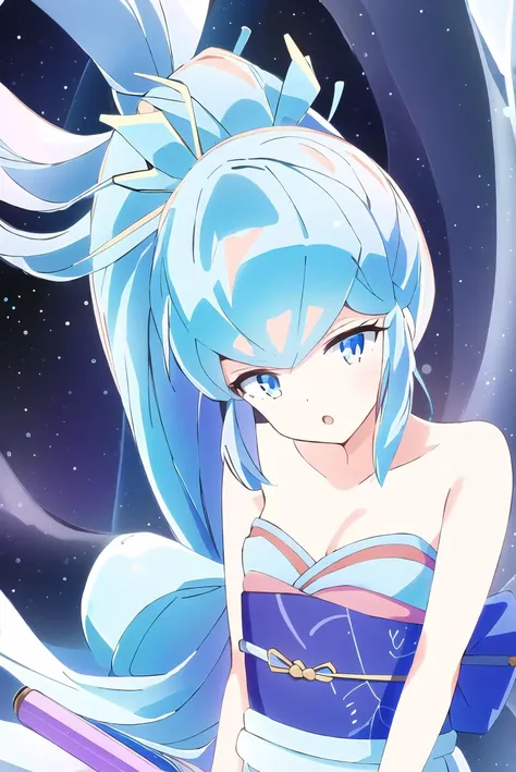 best quality, 1girl, beautiful face, long blue hair, bangs, ponytail, kimono, obi, Urusei Yatsura, Oyuki, FROSTRACETECH, CRYOGENIC, fantasy, winter background, <lora:Urusei Yatsura_Oyuki:0.7> <lora:FrostRaceTech-20:0.8>