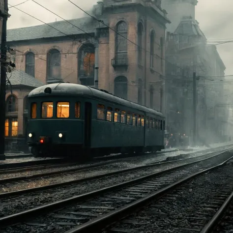 Dark Fantasy Art of cinematic film still of <lora:Cinematic Hollywood Film:1.5>
Epic Creative Scene a city street with a train and cars Cinematic Hollywood Film Style, dark, moody, dark fantasy style