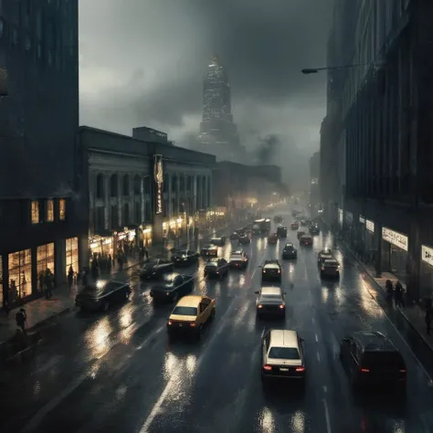 Dark Fantasy Art of cinematic film still of <lora:Cinematic Hollywood Film:1.5>
Epic Creative Scene a busy city street with cars and people Cinematic Hollywood Film Style, dark, moody, dark fantasy style
