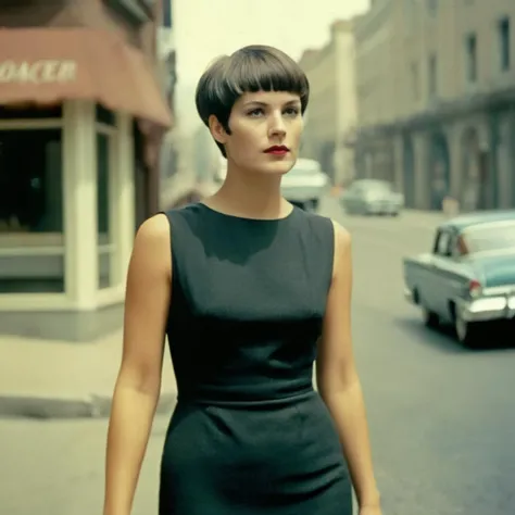 analog film photo of <lora:Cinematic Hollywood Film:1.5>
Epic Creative Scene a woman with a very short haircut and a black dress Cinematic Hollywood Film Style, faded film, desaturated, 35mm photo, grainy, vignette, vintage, Kodachrome, Lomography, stained, highly detailed, found footage