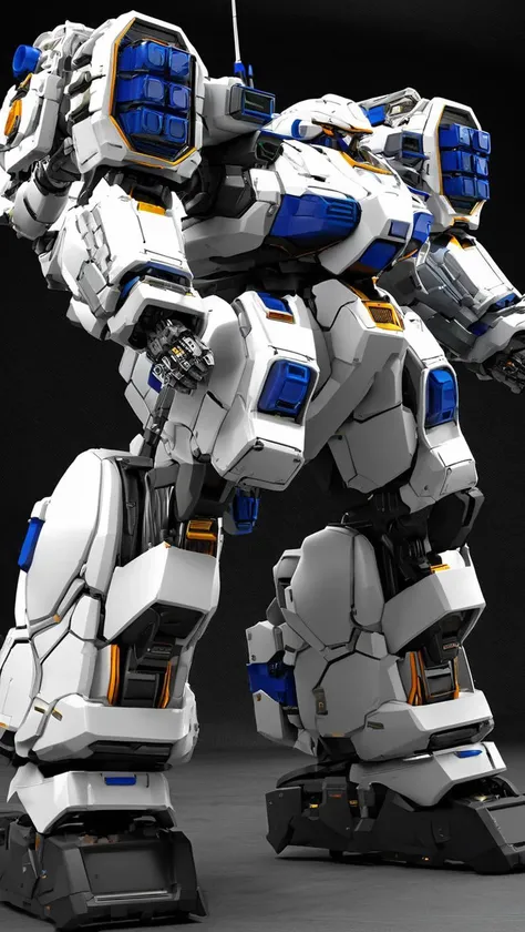 professional 3d model of (HRS:1.0), mecha, robot, (science fiction:1),(a heavy mech:1.4), (hawken:1.4),(science fiction:1),(very biggest size mecha:1.6),glowing eyes,(full body:1.2),mechanical parts,robot joints,(holding huge weapon:1.5),best quality,masterpiece,highly detailed,ultra-detailed,(huge mechanical weapon:1.3),(detailed weapon:1.2),(huge mechanical gun:1.2),<lora:srdxl_v2_5a1:0.8>, octane render, highly detailed, volumetric, dramatic lighting
