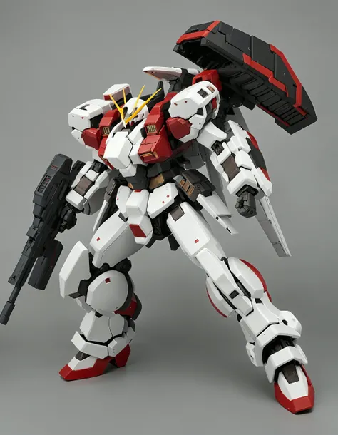 (A-RRS1.8), (a heavy mech:1.6), (hawken:1.6), (detail mecha armor:1.6), glowing red eyes, (battle scene:1.5), (full body:1.5), (fighting pose:1.8), clenched hand, mechanical parts, robot joints, (holding huge weapons:1.5), best quality, masterpiece, highly detailed, ultra-detailed, (Detailed eye:1.2), (huge mechanical weapon:1.3), (detailed armor:1.8), (detailed shield:1.2), (detailed weapon:1.2), (huge mechanical gun:1.2), <lora:srdxl_v2_7_5a01_for_amgxl3:0.8>