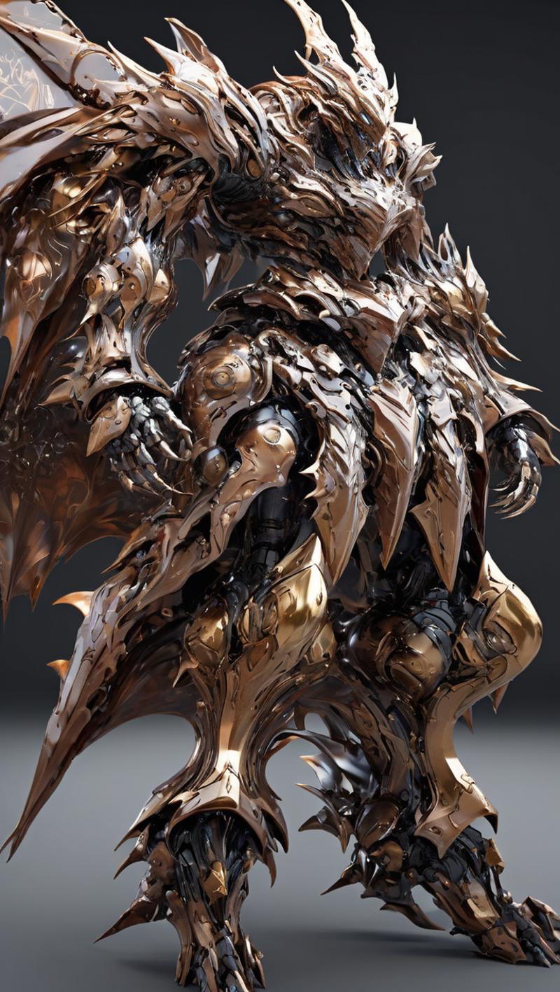 A close up of a statue of a dragon with a large head - SeaArt AI