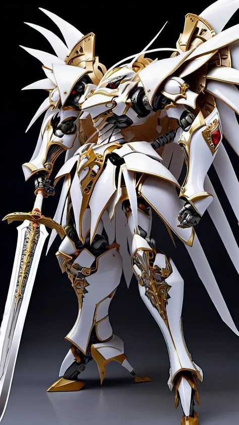 (FRS:0.8), (best-proportion:1.2),best quality, masterpiece, ultra-detailed, mecha robot,(heroic detailed armor:1.5), (ultra-detailed mecha armor), full armor, (large size robot:1.5), glowing eyes, (full body:1.2), clenched hand, mechanical parts, robot joints, (huge shield:1.2), (battle-ready:1.2),(powerful stance:1.3),(Detailed eye description:1.2),(huge mechanical weapon:1.3),(detailed shield description:1.2), (detailed weapon description:1.2),(huge mechanical gun:1.2), (holding sword and weapon :1.3) <lora:srdxl_v2k:0.4>
