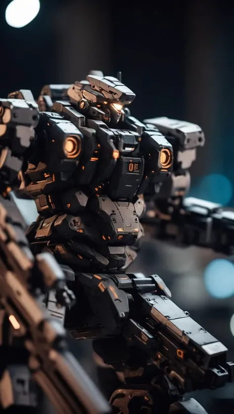 cinematic film still, mecha taking aim. shallow depth of field, vignette, highly detailed, high budget Hollywood , bokeh, cinemascope, moody, epic, gorgeous, film grain, grainy, (huge rifle:0.7) <lora:srdxl_v1_5g:0.8>