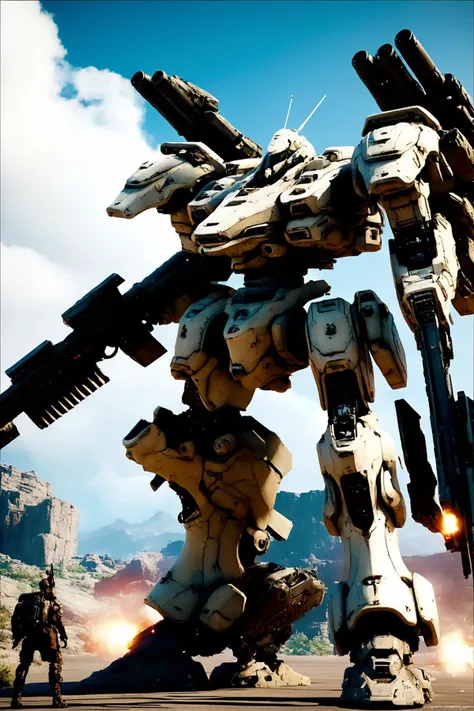 (masterpiece:1.3), best quality:1.4, detailed unity 8k wallpaper, highres, absurdres:1.2, depth of field:1.3, perfect lighting, cinematic shadows, highly detailed background, photorealistic, BREAK
(super-perfect anatomy head face limbs arms hands fingers legs:1.4), BREAK
(super-beautiful-detailed 1robot body breasts nose character-design face eyes mecha seams curve silhouette well-proportion shield backpack), slender:1.5, constricted waist:1.3, solo, BREAK
(no humans), armoredcore, large size robot, <lora:srdxl_v1_5g:0.8>, ruined city, Nature grows in a city that was abandoned thousands of years ago, silence, sunlight, action, cinematic, beautiful figure