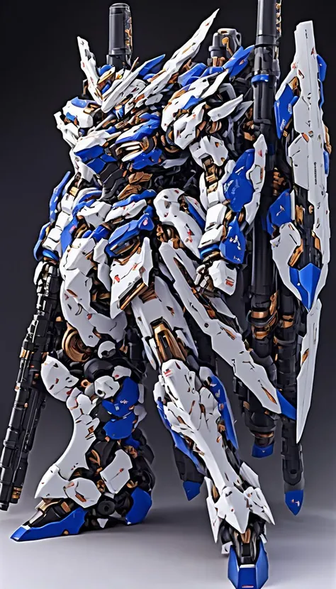 (RRS:1.2), best quality, masterpiece, ultra-detailed, mecha robot, (ultra-detailed mecha armor), full armor, (large size robot:1.5), glowing eyes, (full body:1.2), (mechanical parts:1), (robot joints:1), (military parts:1.5), (heroic parts:0.1), cable, (battle-ready:1.2),(powerful stance:1.3),(Detailed eye description:1.2),(huge mechanical weapon:1.2), (detailed weapon description:1.2), (holding weapon and weapon :1.5)<lora:srdxl_v1_5g:0.8>
