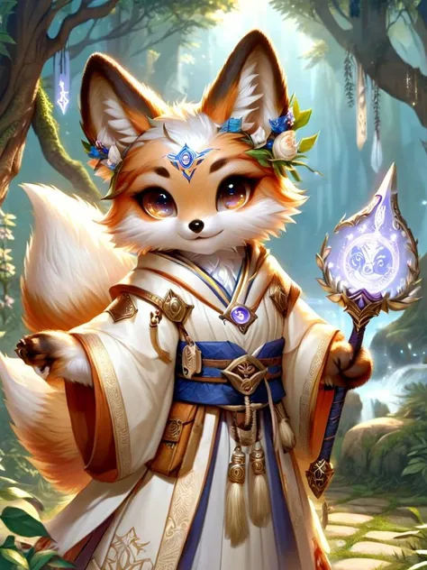 kitsune, cleric, cleric outfit, <lora:kitsune-sdxl:1>