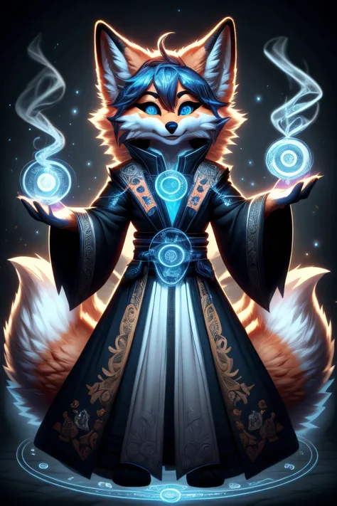 kitsune, illusionist, illusionist outfit,<lora:ral-kistune-sd15:1>