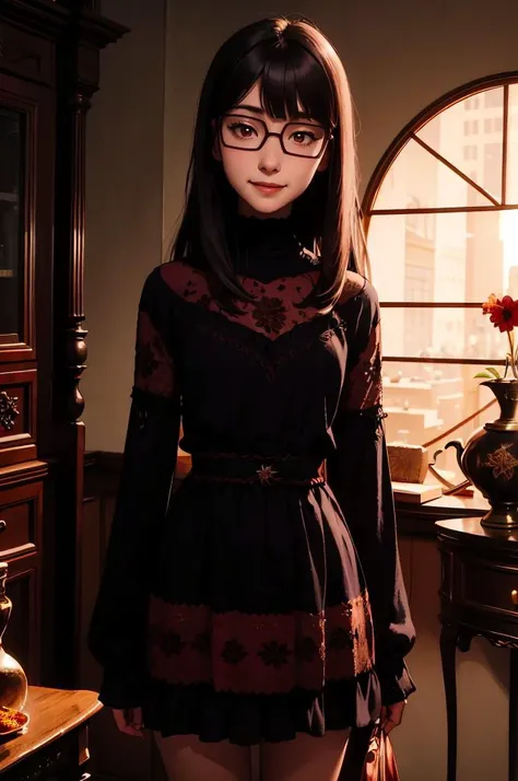cowboy shot, solo, smile, <lora:mimi_1:0.7> mochizuki_meiko, long hair, black hair, pink eyes, glasses, <lora:ShadeCorruption:0.75> ShadeMC, shademon, shadow, multiple eyes, evil smile, monster, symbiote, <lora:antiwhite:0.75>, ultra detailed, masterpiece, best quality, aesthetic, detailed,