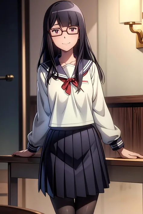 Blue eyes, Say goodbye to hair accessories, Hairstyles, Long hair,Black hair, bow,
Break the blue dress, Kiyosumi school uniform, Pleated skirt, school uniform, serafuku, Skirt,
BREAK looking at viewer,holding a wine cup，smile
Inside the tavern
break (Masterpiece:1.2), Best quality, high resolution, Unity 8k wallpaper, (illustration:0.8), (Beautiful detailed eyes:1.6), Extremely detailed face, Perfect lighting, Extremely detailed CG, (Perfect hands, Perfect anatomy),