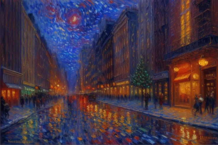 1920s Harlem at the crack of dawn (masterpiece:1.2), (best quality:1.2), (ultra detailed:1.2), <lora:add_detail:1>, <lora:sharpen-soften:-0.25>, <lora:realistic:0.3>,, (Impressionism art :1.3), Painterly, small brushstrokes, visible brushstrokes, impressionistic style, (Christmas:1.2)