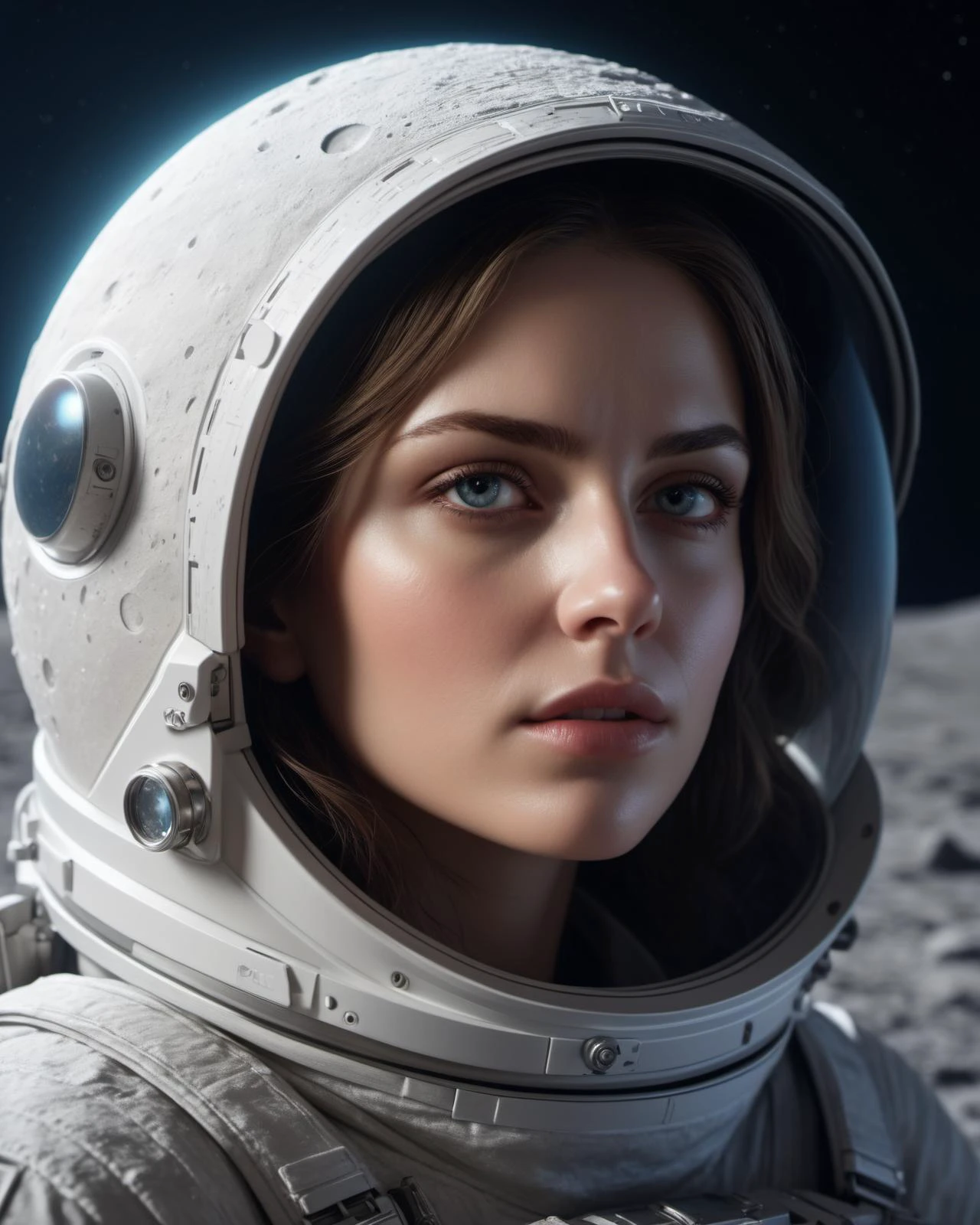 (detailed face), (masterpiece), (re skin texture), alluring woman, cinematic lighting,
1girl, woman,, (in the moon surface)